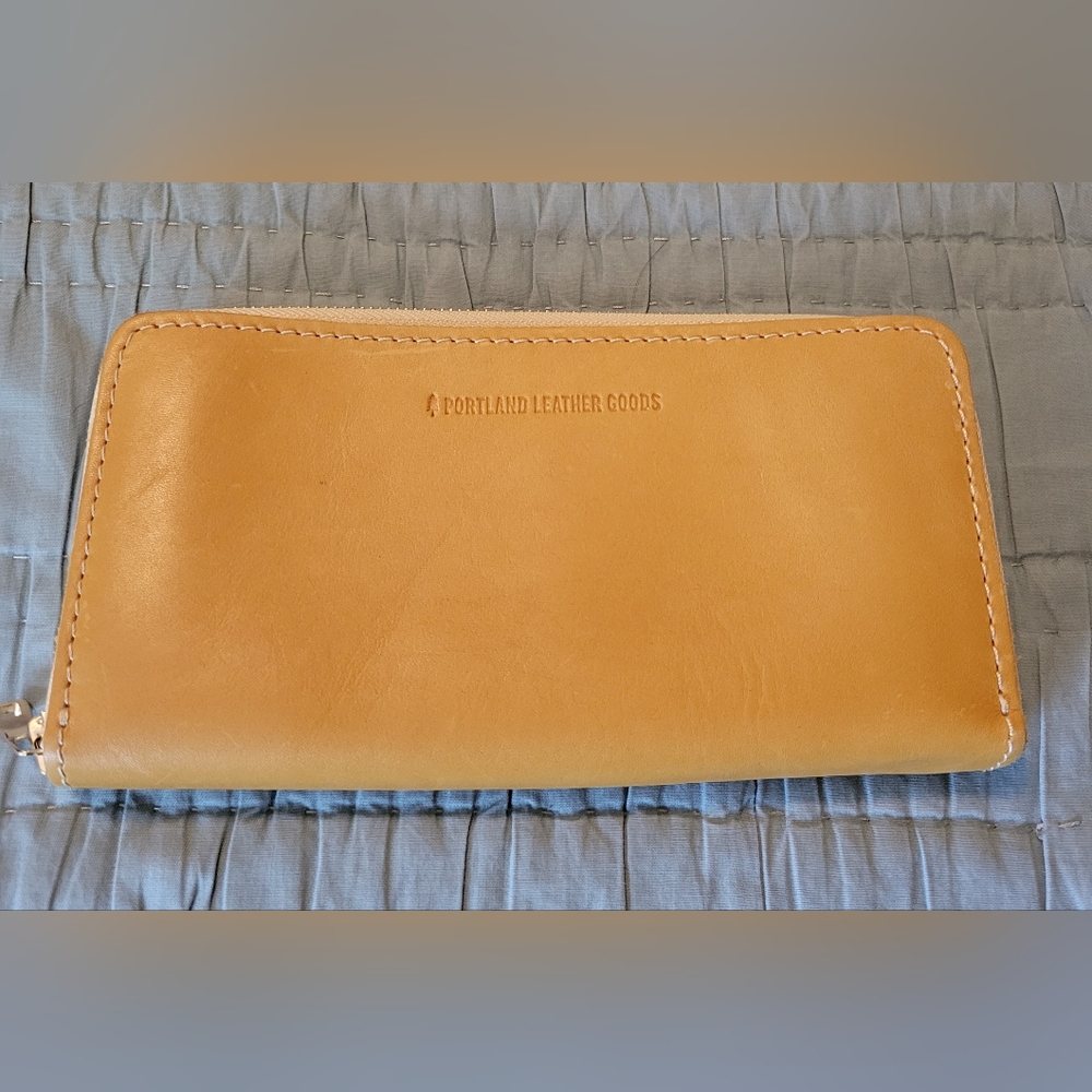 Portland Leather Goods Zip Around Wallet in Sunflower